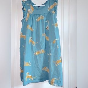 Tea Collection Mighty Mini Light Teal Dress with Barbary Lion Print Size 10